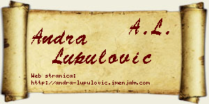 Andra Lupulović vizit kartica